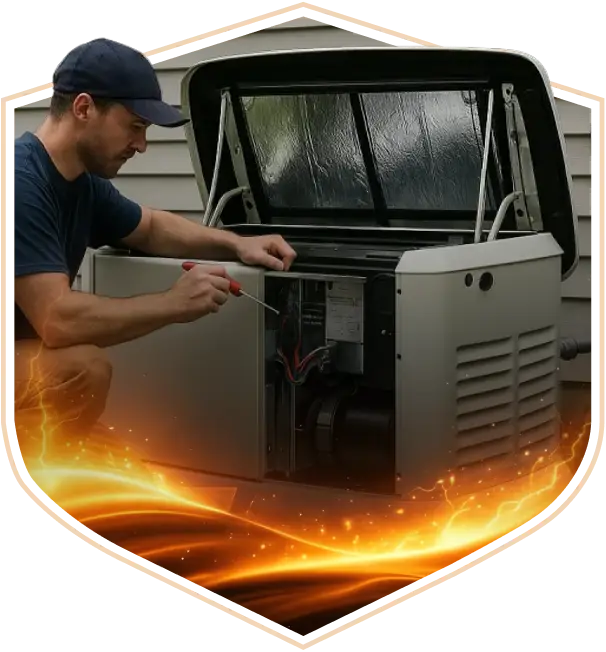 Horizon Generator Solutions technician installing whole home generator in Franklin